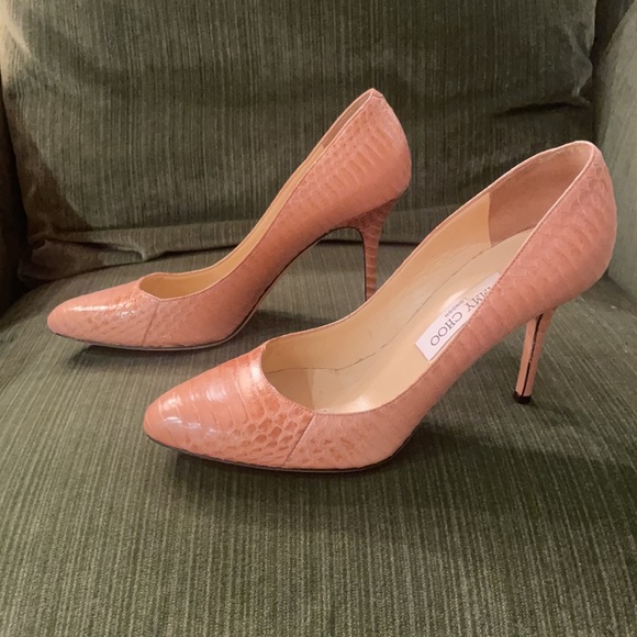 Pink Jimmy Choo faux snake skin pumps! Good as new! - Picture 2 of 5